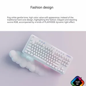 Para <span class=keywords><strong>Logitech</strong></span> G715 Aurora Teclado mecánico inalámbrico de 87 teclas Nuevo teclado ergonómico de tres modos con retroiluminación RGB para deportes electrónicos de escritorio - Product Image 5