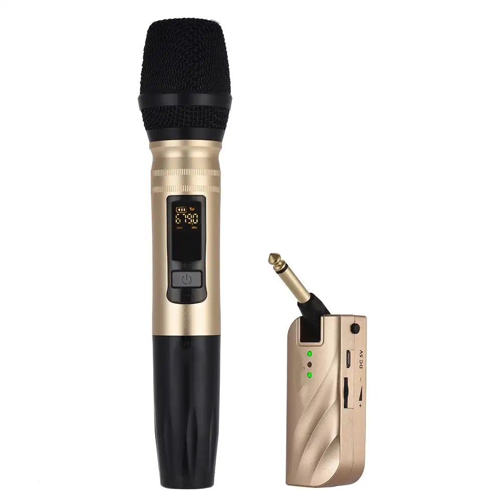 Microfone sem fio uhf, com receptor usb portátil, para ktv, dj, discurso, amplificador, gravação, oferta imperdível