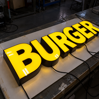 Enseigne de magasin personnalisée avec design LED, enseigne de magasin de chaussures, enseigne lumineuse LED, lettres métalliques avec grande lumière LED pour restaurant