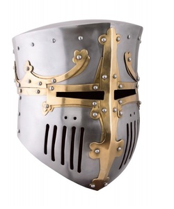 Casco de Acero de Cruzado del Siglo XIII, Hecho a Mano, Estilo Medieval Antiguo, con Forro de Cuero, para Colección - Product Image 1