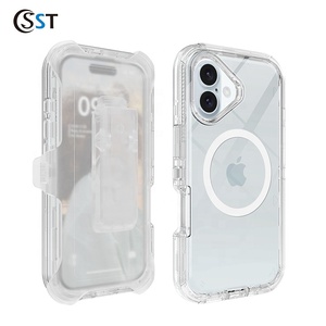 <span class=keywords><strong>Coque</strong></span> de téléphone à clip de ceinture magnétique Transparent de haute qualité <span class=keywords><strong>pour</strong></span> <span class=keywords><strong>iPhone</strong></span> 16 Plus housse résistante aux chocs et aux chutes - Product Image 3
