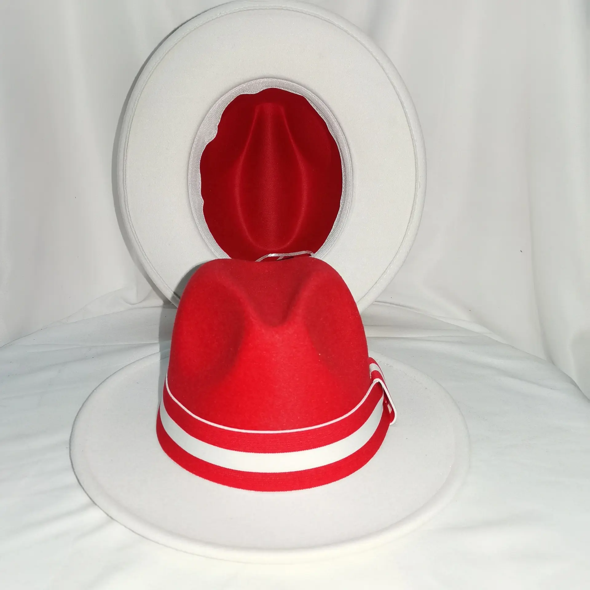 Rot und Weiß 2 Farbe Damen Hut Stil Entzückender Hut