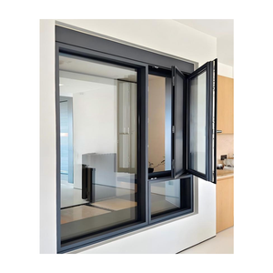 Fenêtre à <span class=keywords><strong>baie</strong></span> en aluminium à 3 sections, angle de 30 degrés, avec panneau d'assise, pour cuisine extérieure - Product Image 3