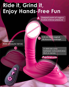 Vibrateur télécommandé pour stimulation clitoridienne, périnéale, point G et anale, avec fonctions de mouvement, de friction et de poussée, jouet sexuel féminin - Product Image 3