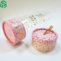 Tube en plastique cylindrique transparent pour emballage de bonbons en acétate avec couvercle en papier
