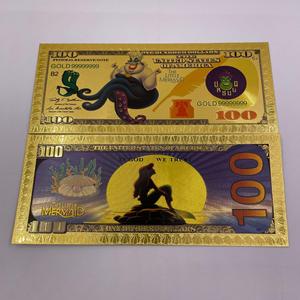 El Sencillo Set de Billetes Conmemorativos de <span class=keywords><strong>La</strong></span> Sirenita con Baño de Oro de 24K - Billete Coleccionable de Ariel para Regalo de Fans - Product Image 4