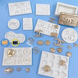 Molde de silicone de bolo para chocolate, faça você mesmo, forma de logotipo, ferramentas de bolo, molde de silicone para fondant