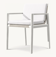 MESA Ensemble de salle à manger moderne de luxe pour extérieur, résistant aux intempéries, pour patio, jardin, hôtel, plage, fauteuil de salle à manger en aluminium thermolaqué fait main