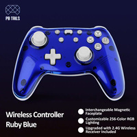 Manette de jeu sans fil Ruby 2,4 GHz avec boutons programmables, joystick à effet Hall, gyroscope 6 axes, RGB, métallique, pour PC