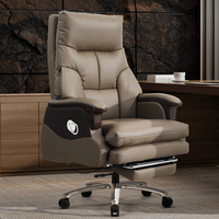 Chaise de direction moderne de luxe en cuir véritable avec réglage manuel de la hauteur pour bureau à domicile