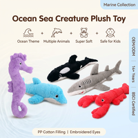Ensemble de jouets en peluche personnalisés sur le thème des animaux marins : Dauphin, Orca, Hippocampe, Requin, Homard – Poupées douces et câlines pour enfants – Cadeau OEM ODM