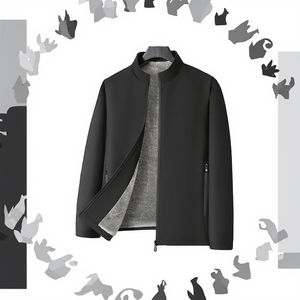 เสื้อแจ็คเก็ตซาฟารีแบบบางสำหรับผู้ชาย: บุขนแกะหนักในฤดูหนาวคอปกตั้งให้ความอบอุ่นชุดธุรกิจที่เป็นทางการมีซิปเพื่อความสบายสูงสุด - Product Image 3