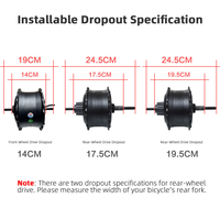 Prix d'usine, vente en gros de moteurs de moyeu de roue pour pneus larges 20*4.0, moteurs V8 V20 170MM 190MM 350W 500W 750W-1000W