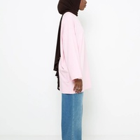 Ensemble de survêtement modeste pour femmes musulmanes, manches longues, sport, femme, t-shirt citron rose