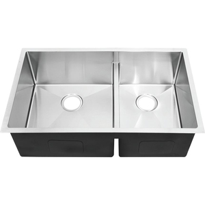 Wastafel dapur multifungsi, mangkuk ganda Stainless Steel Modern Undermount wastafel apartemen komersial toko kopi cuci sayuran - Product Image 1