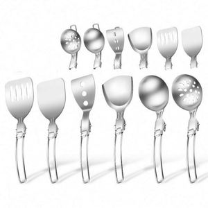 Spatule de cuisine pliable en acier inoxydable 304 pour camping, randonnée, pique-nique – Ustensiles d'extérieur en gros - Product Image 1