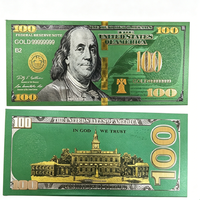 Faux billets de banque réalistes en feuille d'or de 100 dollars américains, collection artistique, billet de banque noir USD, 100 dollars pour fête