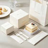 Boîte à gâteau blanche fantaisie en matériaux recyclés écologiques avec fenêtre, finition brillante/mate pour pâtisseries, cupcakes, emballage cadeau