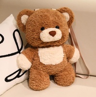 Sac à dos en peluche ours en peluche marron mignon sac en peluche haute capacité ours jouets en peluche poupée sac en peluche