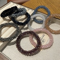 Coletero de Pelo Elegante y Sencillo, con Cristales, Brillante, Elástico, para Niñas y Mujeres, Gran Venta