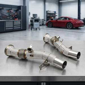 ท่อไอเสียเทอร์โบดาวน์ไปป์ OEM สำหรับ Ferrari 296 GTB V6 3.0 ปี 2021-2024 ทำจากสแตนเลส Boska Exhaust พร้อมแคทตาไลติกคอนเวอร์เตอร์และแผ่นกันความร้อน - Product Image 1