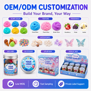 Kit de slime nuageux pour enfants avec breloques à thème, pot de slime DIY doux, moelleux et non collant, crème glacée, océan, papillon, vente en gros OEM - Product Image 6