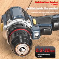 Nouvelle perceuse sans fil sans balais 16,8 V 1,5 Ah, petite perceuse industrielle professionnelle de type « canon en acier » avec mandrin auto-serrant 1/2 pour la construction