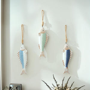 Mediterranean Wooden Fish Wall Hanging <b>Decor</b> Irregular Shape Home <b>Decor</b> Living Room Bedroom Entryway - Product Image 1