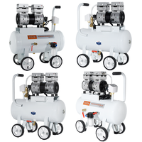 Ensemble de pompes à vide FVN-180V sans huile 180L/Min Pompe à air industrielle Compresseur d'air Pompe à deux têtes avec réservoir de stockage d'air 20L