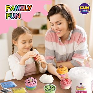 ชุดทำสไลม์สำเร็จรูป FunKidz 4 ปอนด์ กลิ่นมิลค์กี้บัตเตอร์ ขนาด 64 ออนซ์ บรรจุในถัง พร้อมของแถม 29 ชนิด สำหรับบีบเล่น ทำจากพลาสติกทนทาน - Product Image 4