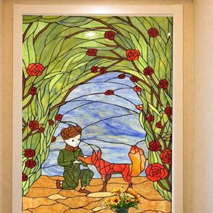 Vitrail Tiffany de style européen, design en verre massif, fait main et durable, pour l'éclairage des portes et des fenêtres, à des fins décoratives - Product Image 4