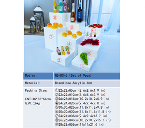 Trắng <span class=keywords><strong>Acrylic</strong></span> tự chọn hiển thị thực phẩm đứng cho đám cưới bên phục vụ món tráng miệng bảng đứng <span class=keywords><strong>Acrylic</strong></span> risers cho hiển thị thực phẩm - Product Image 3
