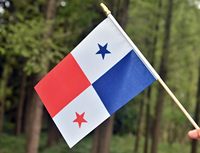 Drapeau miniature en bois Panama Stick, idéal pour les défilés sportifs, les fêtes et les décorations de festivals (vente en gros)