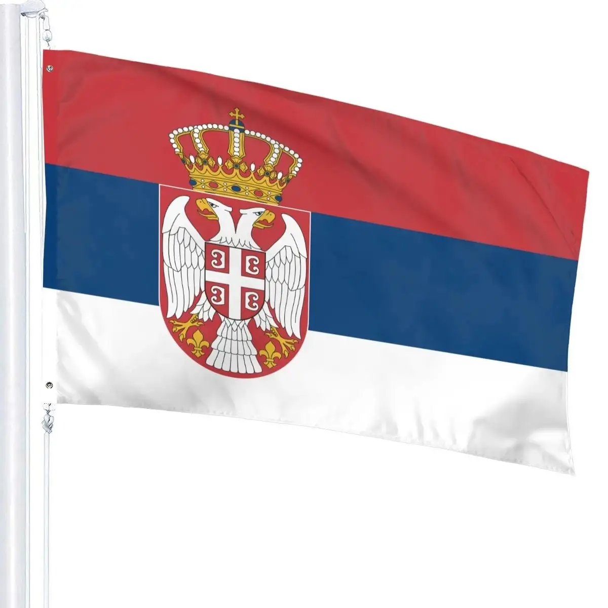 Fabriek 100% Polyester Srebia Vlag 90*150Cm Custom Europese Land Vlaggen Voor Activiteiten