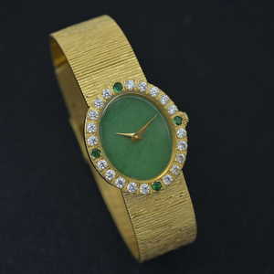 <span class=keywords><strong>Montre</strong></span> pour femme <span class=keywords><strong>de</strong></span> <span class=keywords><strong>luxe</strong></span> légère et vintage - Pierre précieuse colorée incrustée, style romantique français, cadeau haut <span class=keywords><strong>de</strong></span> gamme, plaqué or pur - Product Image 4
