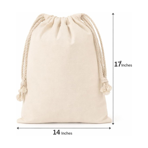 Eco Cotton <b>Drawstring</b> <b>Pouches</b> for Handmade Products and Artisan Packaging - Product Image 1