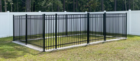 Panneau de clôture tubulaire en aluminium noir robuste de 1,8 m pour jardin de villa en Australie avec embout de poteau moulé 3D
