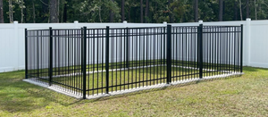 Panneau de clôture <span class=keywords><strong>tubulaire</strong></span> en aluminium noir robuste de 1,8 m <span class=keywords><strong>pour</strong></span> jardin de villa en Australie avec embout de poteau moulé 3D - Product Image 3