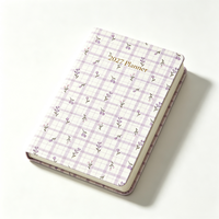 Agenda 2027 relié en cuir A5, carnet à carreaux, couverture personnalisée, agenda hebdomadaire et mensuel pour femmes