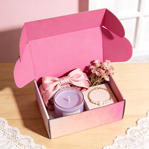 Scatole di cartone pieghevoli rosa personalizzate per spedizioni, imballaggi regalo per cosmetici, ideali per piccole imprese - Product Image 1