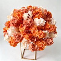 Boule de fleurs artificielles en soie orange brûlée L-320, faite à la main, pour mariage, Noël, remise de diplôme, centre de table
