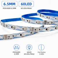 Bande LED RGBIC adressable 5V 12V avec circuit intégré 3535 60 LED pour la maison intelligente, les jeux et l'éclairage d'ambiance