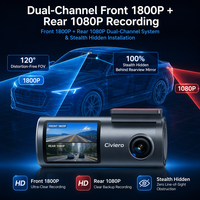 Caméra embarquée 360° sans fil WiFi HD 1080P avec enregistrement automatique, surveillance de stationnement 24h/24, vision nocturne et grand angle – Boîte noire de voiture