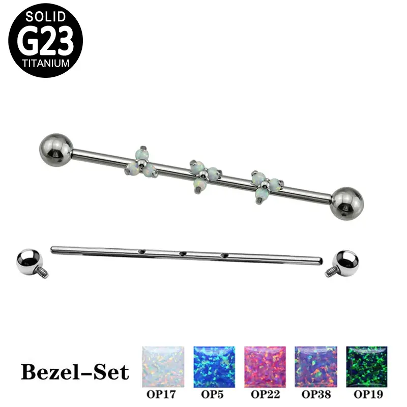 G23 Set API Batu Opal Tiga Titanium, Barbel Industri Berulir Internal