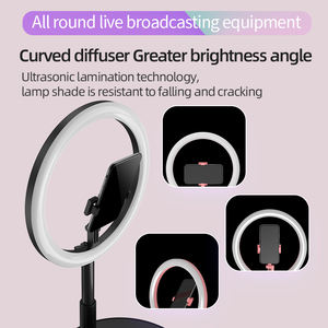 Anneau lumineux <span class=keywords><strong>de</strong></span> <span class=keywords><strong>table</strong></span> pliable et ajustable, intensité d'éclairage réglable, 6 interrupteurs, rvb, 10 pouces, 1 pièce, B1 - Product Image 2