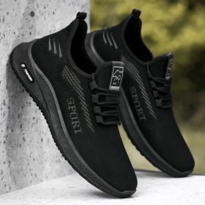 Nuove Scarpe Sportive <span class=keywords><strong>Grigie</strong></span> da Uomo, Traspiranti in Maglia con Lacci, Suola Antiscivolo, Scarpe Casual da Passeggio - Product Image 2