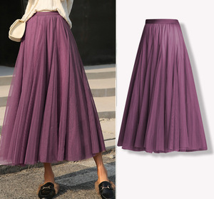 <span class=keywords><strong>Jupe</strong></span> Vintage en <span class=keywords><strong>Tulle</strong></span> pour <span class=keywords><strong>Femme</strong></span> à Taille Haute Élastique 3 Couches Ligne A Plissée en Maille <span class=keywords><strong>Jupe</strong></span> Longue Tutu de Mariée <span class=keywords><strong>Jupe</strong></span> Longue - Product Image 5