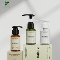 Bouteille de voyage en plastique de 50 ml avec pompe à pression, ambre vert, pour shampoing, après-shampoing, liquides de soin et cosmétiques – Vente en gros