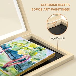 Wooden Childrens Art Flip <b>Photo</b> <b>Frame</b> Rectangular Vertical Wall Display Durable Digital Printing Full Color Living Room Bedroom - Product Image 4