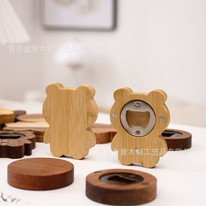 Wooden Bottle <b>Openers</b> Animal Shape Bamboo Magnetic Refrigerator Magnets For Home And Hotel Use - Product Image 5